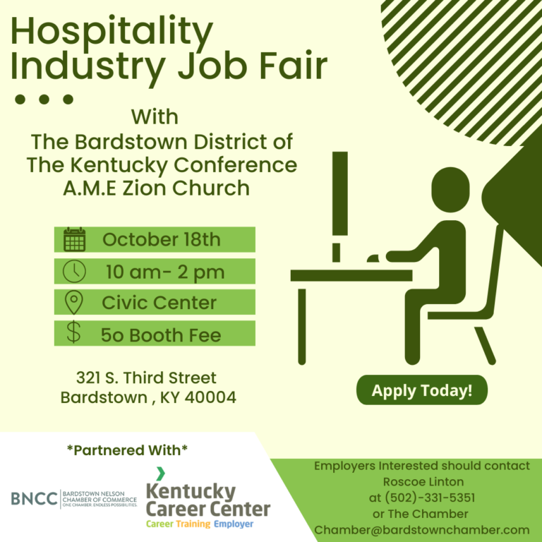 Hospitality Job Fair with Bardstown District of the KY Conference A.M.E. Zion Church